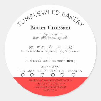 Einfache Aufkleber für das Lebensmittelrecht der H