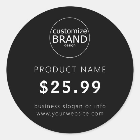 Einfache Aufkleber für das Schwarze Business-Logo (Vorderseite)