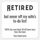 Einfache Aufkleber für die Ruhestandskerze (Vorderseite)