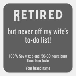 Einfache Aufkleber für die Ruhestandskerze