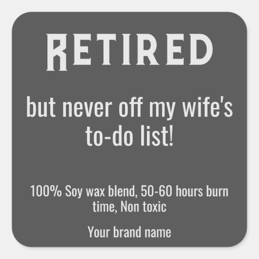 Einfache Aufkleber für die Ruhestandskerze (Vorderseite)