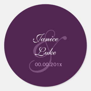 Einfache Aufkleber/lila/Pflaume Runder Aufkleber