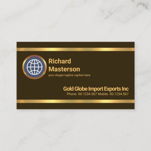 Einfache Ausfuhr Minimalistischer auffälliger Gold Visitenkarte (Vorderseite)