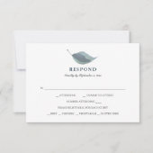 Einfache Auswahl an blauen Gerichten RSVP Karte (Vorderseite)