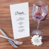 Einfache Auswahl an Getränken in Schwarz und Weiß Menükarte