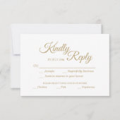 Einfache Auswahl an Goldkalligraphien RSVP Karte (Vorderseite)