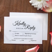 Einfache Auswahl an kalligraphischen Gerichten in RSVP Karte