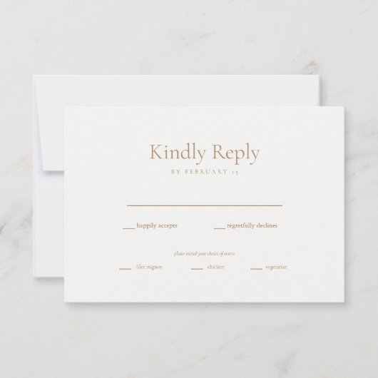 Einfache Auswahl an Monogram Dinner RSVP Karte (Vorderseite)