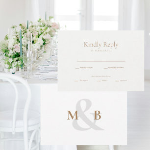 Einfache Auswahl an Monogram Dinner RSVP Karte