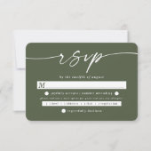 Einfache Auswahl an Solid Monstera Green Wedding M RSVP Karte (Vorderseite)
