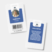 Einfache Ausweiskarte für Lehrer | Blue Collage Sc Ausweis (Vorder- & Rückseite)