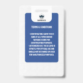 Einfache Ausweiskarte für Lehrer | Blue Collage Sc Ausweis (Rückseite)