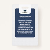 Einfache Ausweiskarte für Lehrer | Navy Collage Sc Ausweis (Rückseite)