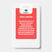 Einfache Ausweiskarte für Lehrer | Red Collage Sch Ausweis (Rückseite)