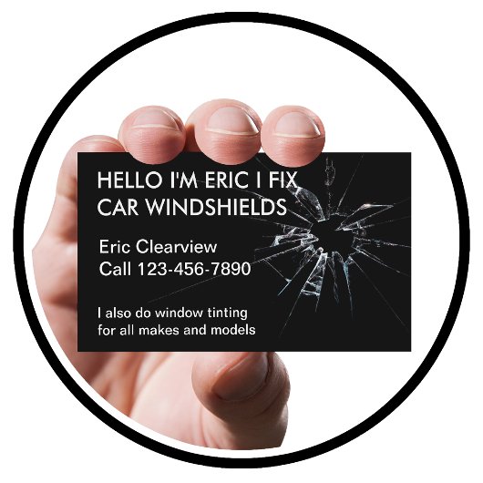 Einfache Auto Glass Business Cards Visitenkarte