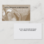 Einfache Auto-Wiederherstellungs-Geschäfts-Karten Visitenkarte (Vorne/Hinten)