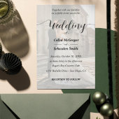 Einfache B&W Foto Hochzeitseinladung mit Monogram Einladung