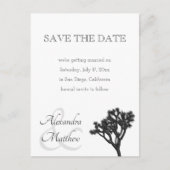 Einfache B&W Joshua-Hochzeit speichern Sie das Dat Ankündigungspostkarte (Vorderseite)