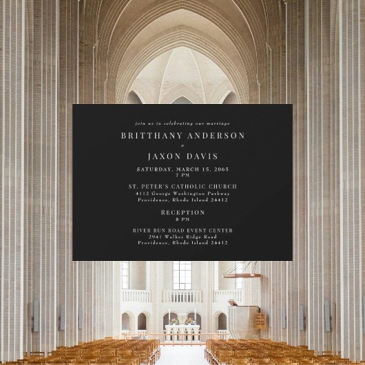 Einfache B/W Keine Eltern Kirche Hochzeit Einladun Einladung