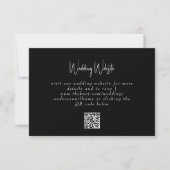 Einfache B/W QR Code Website RSVP Card (Vorderseite)