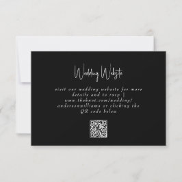 Einfache B/W QR Code Website RSVP Card