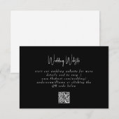 Einfache B/W QR Code Website RSVP Card (Vorne/Hinten)