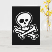 Einfache B&W Skull & Crossbones Karte (Gelbe Blume)