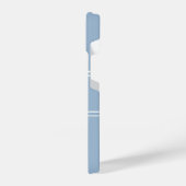 Einfache Baby Blau und Weiß Mit Monogramm iPhone Hülle (Linke Seite)