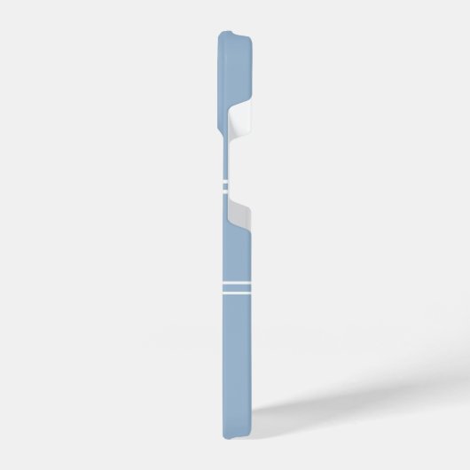 Einfache Baby Blau und Weiß Mit Monogramm iPhone Hülle (Linke Seite)