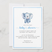 Einfache Baby Boy Dusche Wasserfarbe Elephant Einladung (Vorderseite)