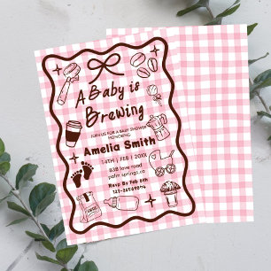 Einfache Baby Braut Doodle Kaffee Baby Shower I Einladung