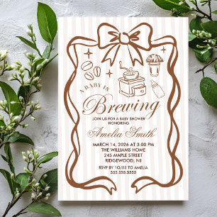 Einfache Baby Braut Doodle Kaffee Baby Shower I Einladung