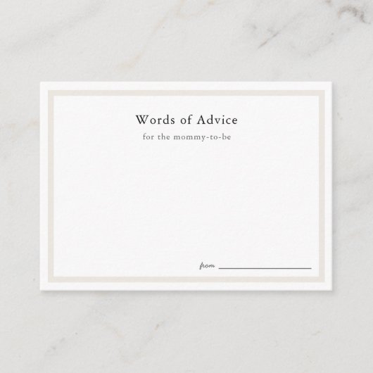 Einfache Baby-Duschberatungskarten Begleitkarte (Vorderseite)