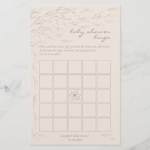 Einfache Baby-Dusche beige Bingo Game Idee