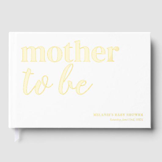 Einfache Baby Dusche Gold Foil Gästebuch (Vorderseite)