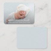 Einfache Baby-Foto-Ankündigung Mitteilungskarte (Vorne/Hinten)
