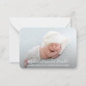 Einfache Baby-Foto-Ankündigung Mitteilungskarte (Vorderseite)