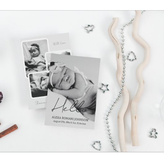 Einfache Baby-Foto-Geburtskarte Ankündigung