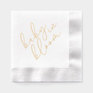 Einfache Baby in Bloom Shower Schrift Folie Papier Servietten Mit Folie