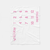 Einfache Baby Milestone Monatlich Pink Baby Blanke Fleecedecke (Vorderseite)
