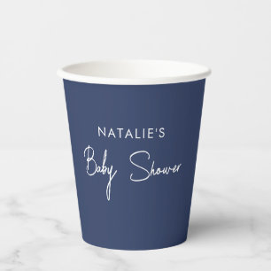 Einfache Baby-Shower-Party im Marineblau Pappbecher