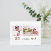 Einfache BABY STATS Ankündigung von Foto Collage Postkarte (Stehend Vorderseite)