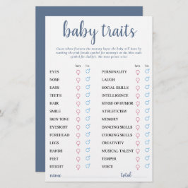 Einfache Baby-Traktion | Dusty Blue Keepake Card