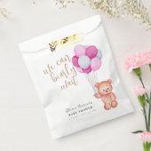 Einfache Baby Wait Bear Pink Ballon Babydusche Geschenktütchen (Versiegelt)