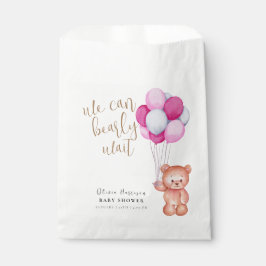 Einfache Baby Wait Bear Pink Ballon Babydusche Geschenktütchen