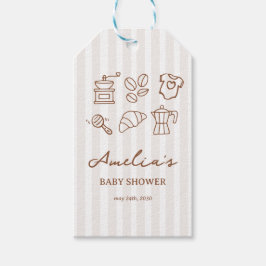 Einfache Babybrauerei Doodle Kaffee Babyparty Geschenkanhänger