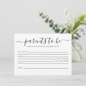 Einfache Babyduschberatung für die Elternkarte Einladung (Stehend Vorderseite)