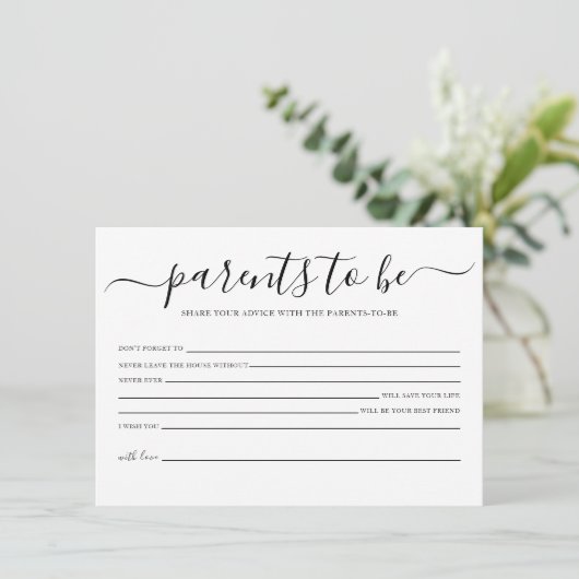 Einfache Babyduschberatung für die Elternkarte Einladung (Stehend Vorderseite)