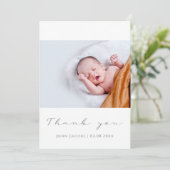 Einfache Babydusche Foto Dankeschön Karte (Stehend Vorderseite)