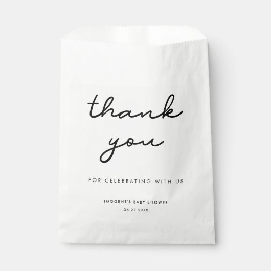 Einfache Babydusche Geschenktütchen (Vorderseite)